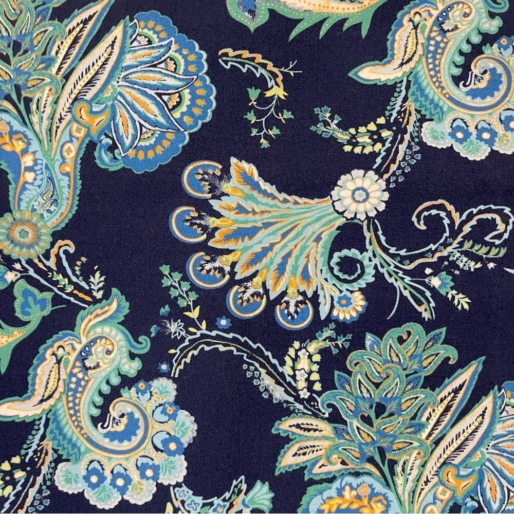 J. McLaughlin Women’s Masie Phoenix Paisley Pencil Skirt Short Navy Blue Size 2 - Picture 2 of 9